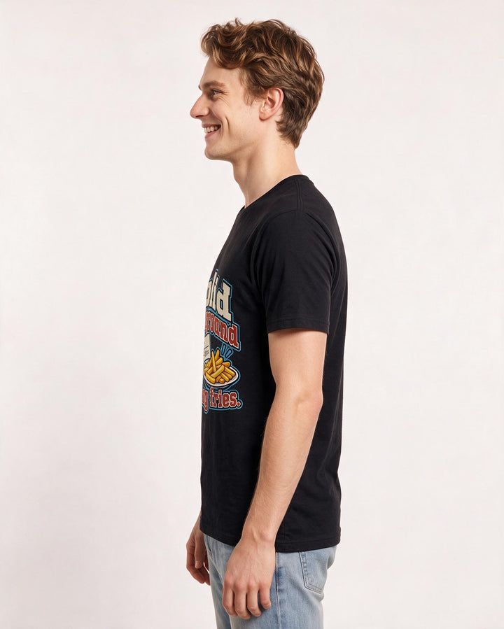 Couples Black T-Shirt for Men – Everyday Expression Graphic Tee product image 2