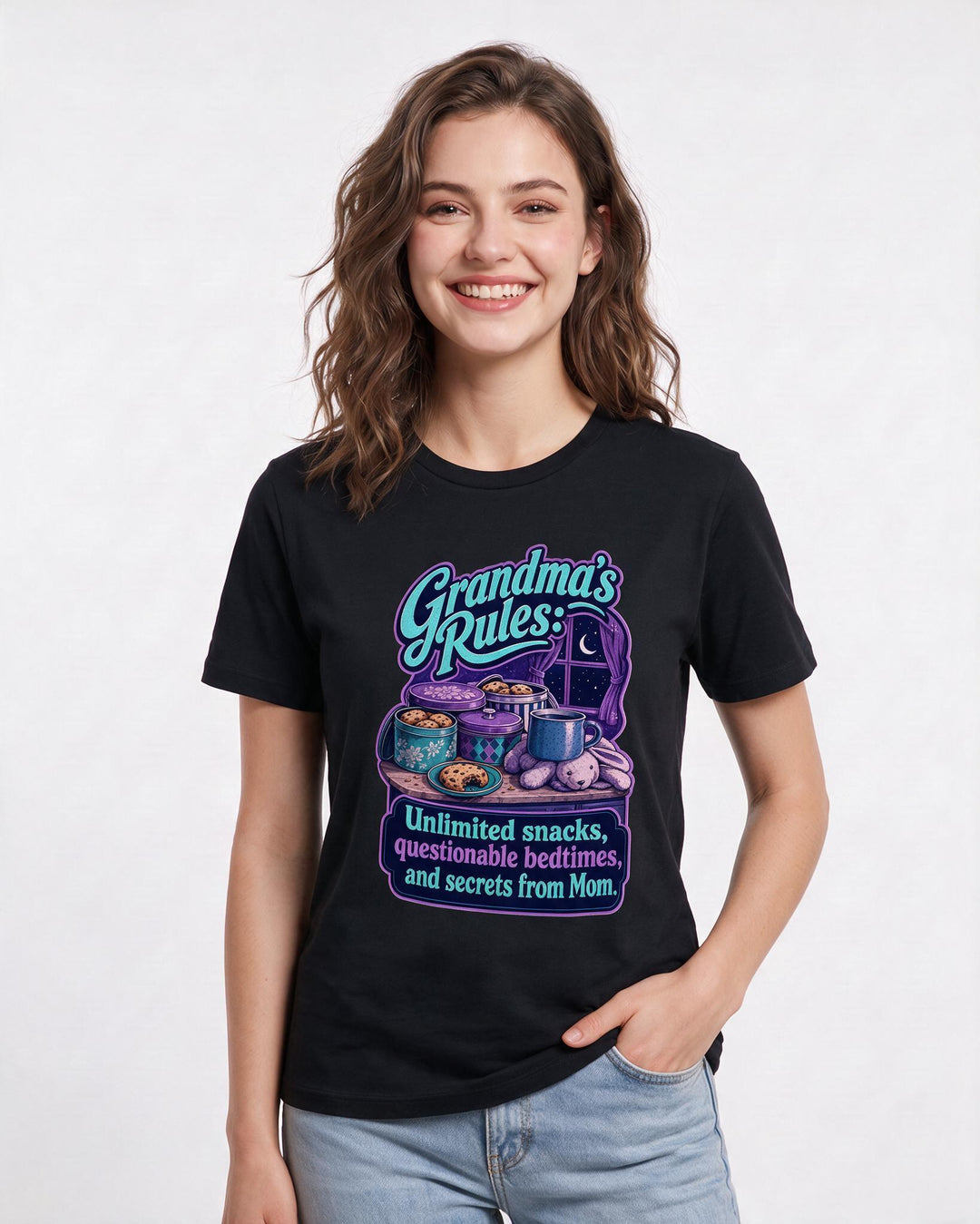 Grandparent Black T-Shirt for Women – Everyday Expression Graphic Tee product image 3