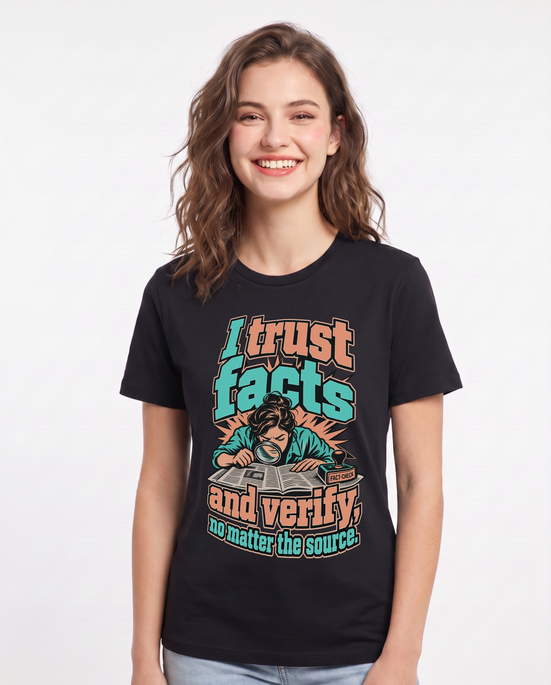 Political Statement Black T-Shirt for Women – Everyday Expression Graphic Tee product image 3