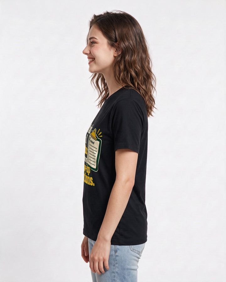 Political Statement Black T-Shirt for Women – Everyday Expression Graphic Tee product image 2