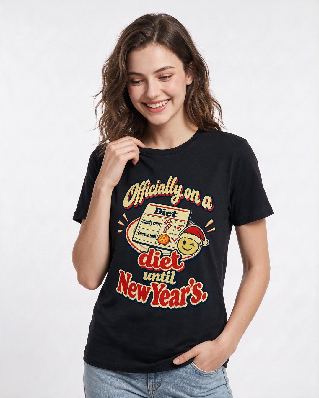 Christmas Black T-Shirt for Women – Holiday Theme Graphic Tee product image 1