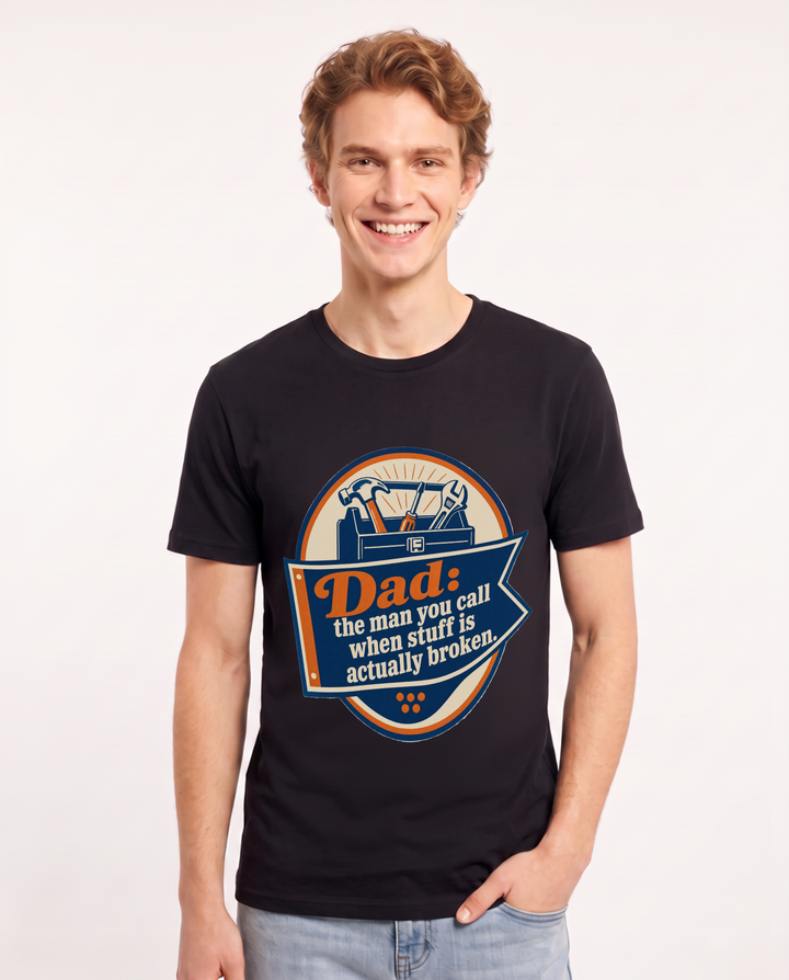 Graphic Men's Black T-Shirt - Dad: the man you call when stuff is product image 1