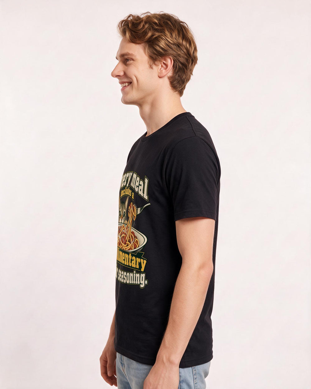 Cat Lover Black T-Shirt for Men – Everyday Expression Graphic Tee product image 2