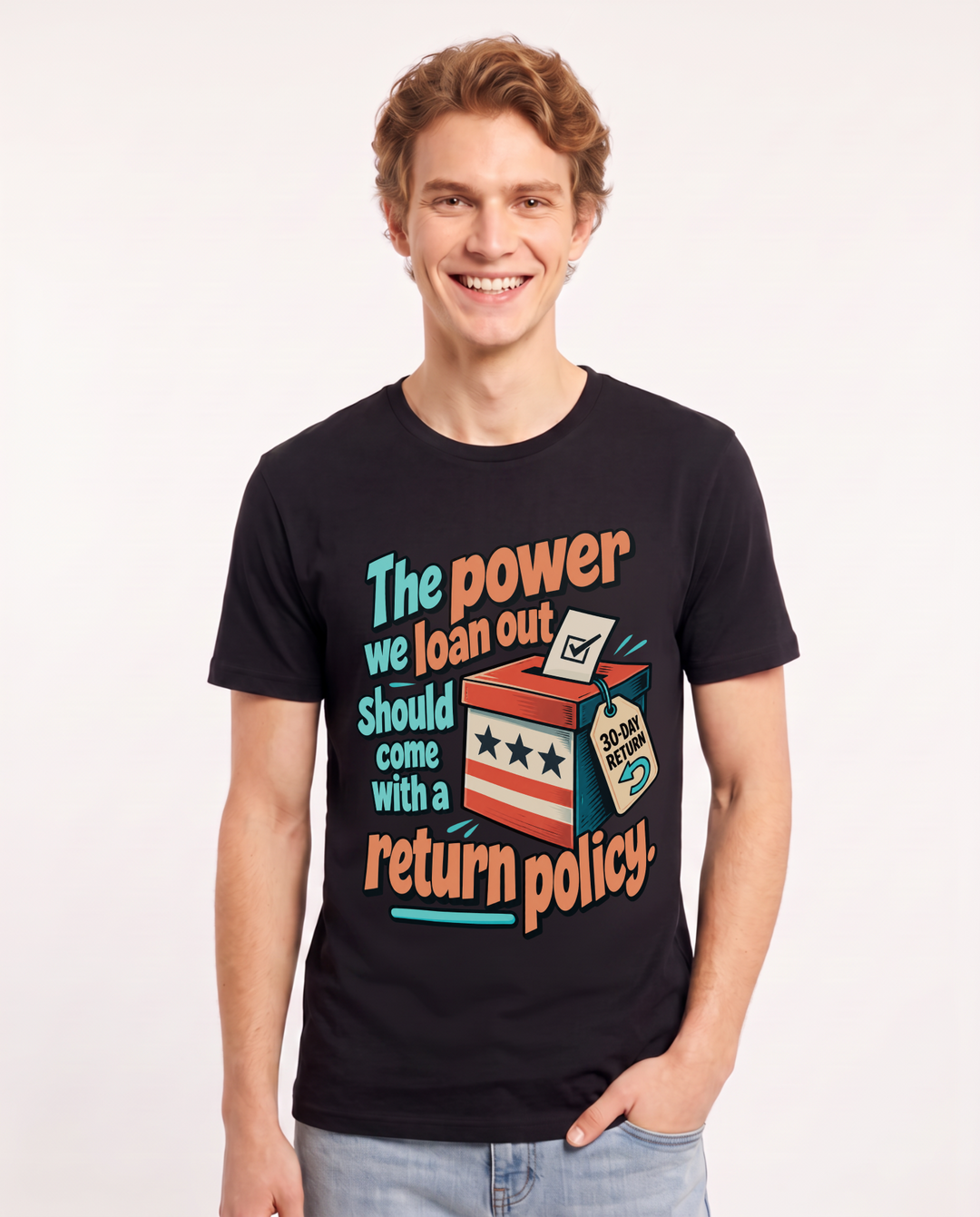 Political Statement Black T-Shirt for Men – Everyday Expression Graphic Tee product image 3
