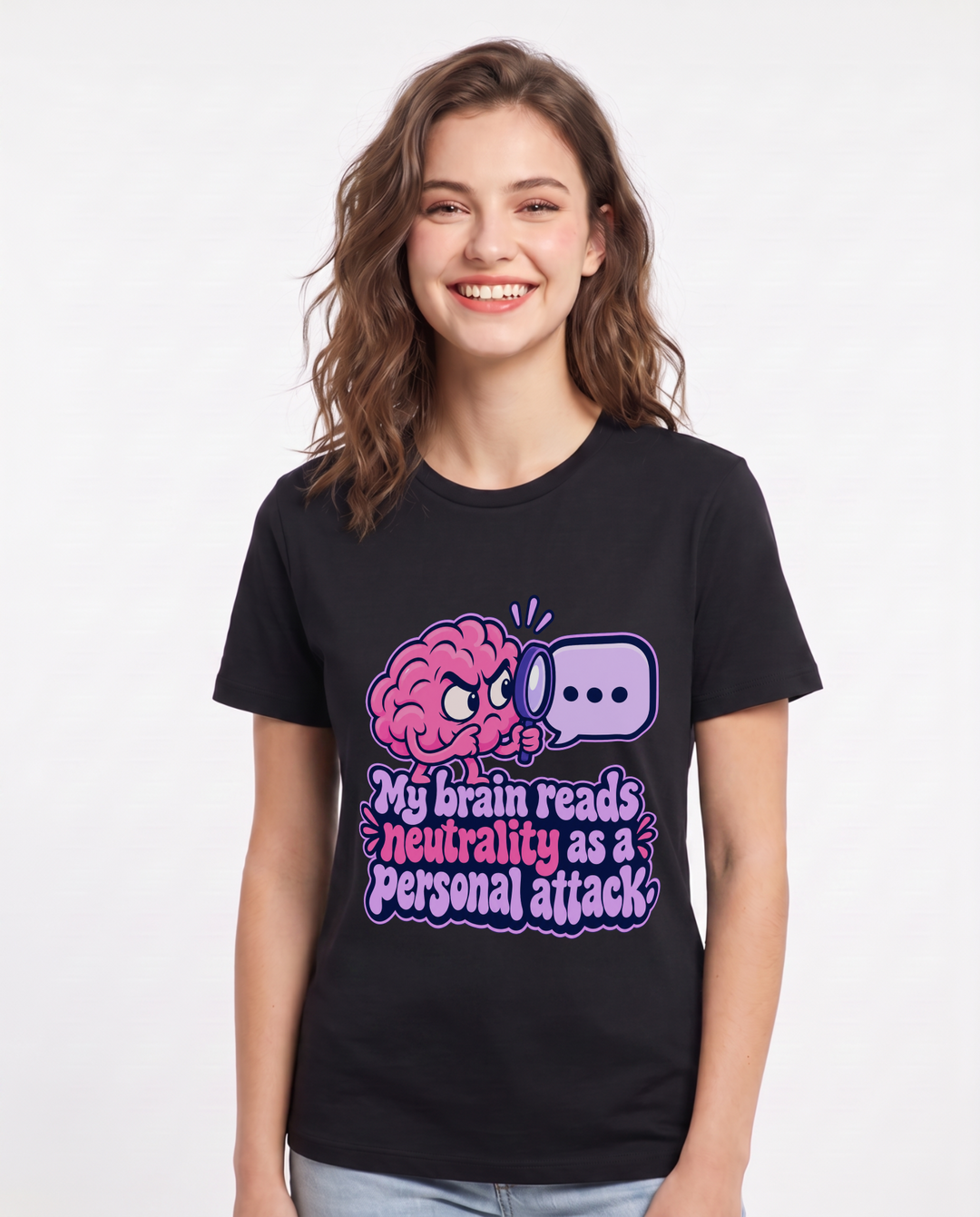 Meme Black T-Shirt for Women – Everyday Expression Graphic Tee product image 3