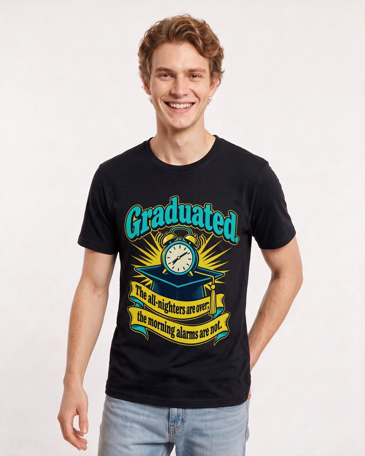 Graduation Black T-Shirt for Men – Everyday Expression Graphic Tee product image 1