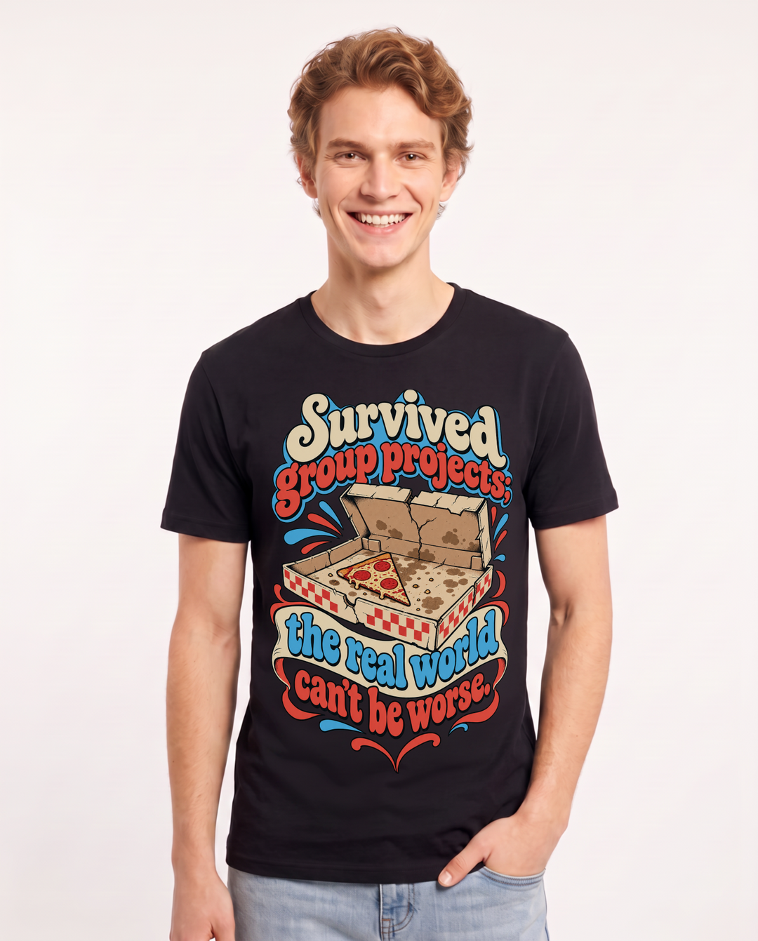 Graduation Black T-Shirt for Men – Everyday Expression Graphic Tee product image 3