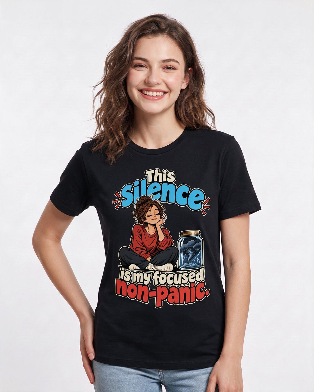 Meme Black T-Shirt for Women – Everyday Expression Graphic Tee product image 1