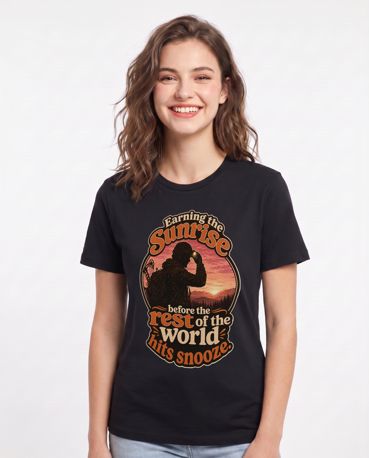 Hunting Black T-Shirt for Women – Everyday Expression Graphic Tee product image 3
