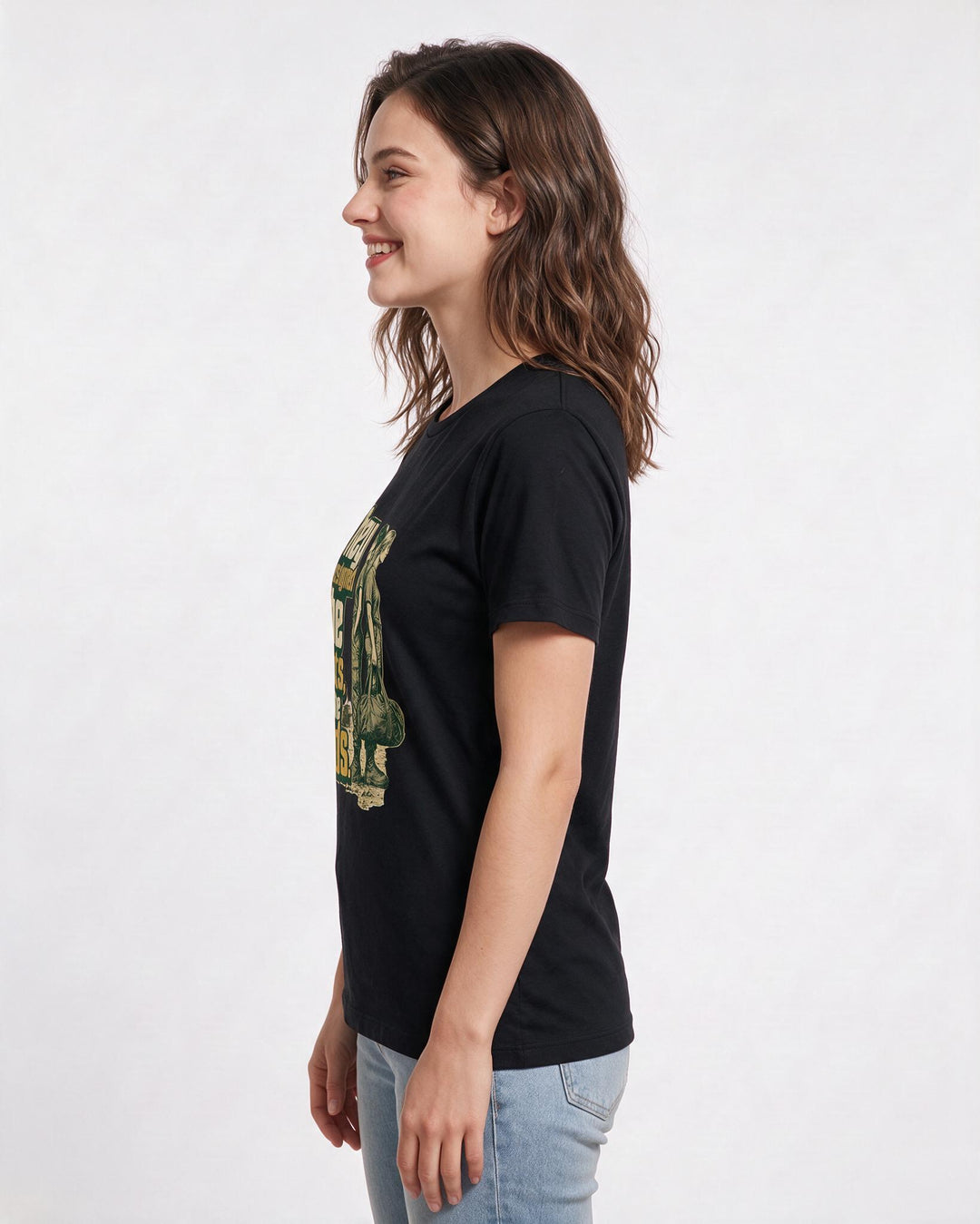 Veteran Women's Black T-Shirt – They reassigned the billets, not the product image 2