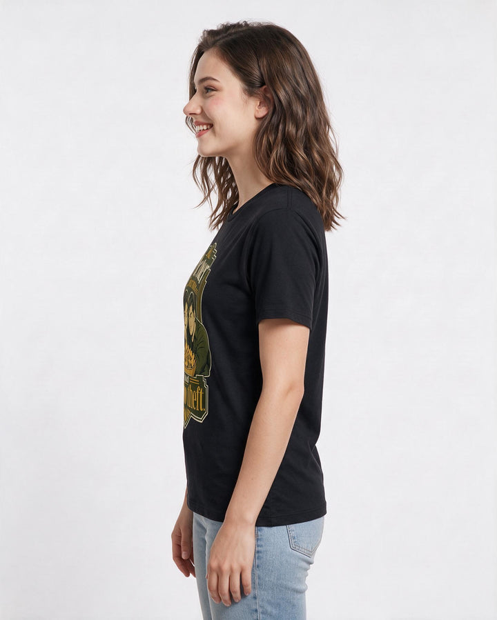 Couples Black T-Shirt for Women – Everyday Expression Graphic Tee product image 2