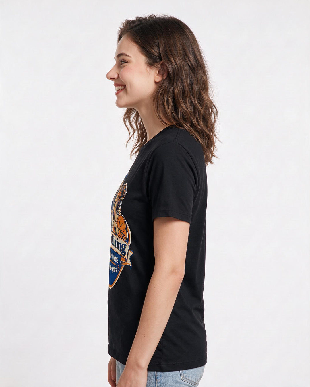 Couples Black T-Shirt for Women – Everyday Expression Graphic Tee product image 2