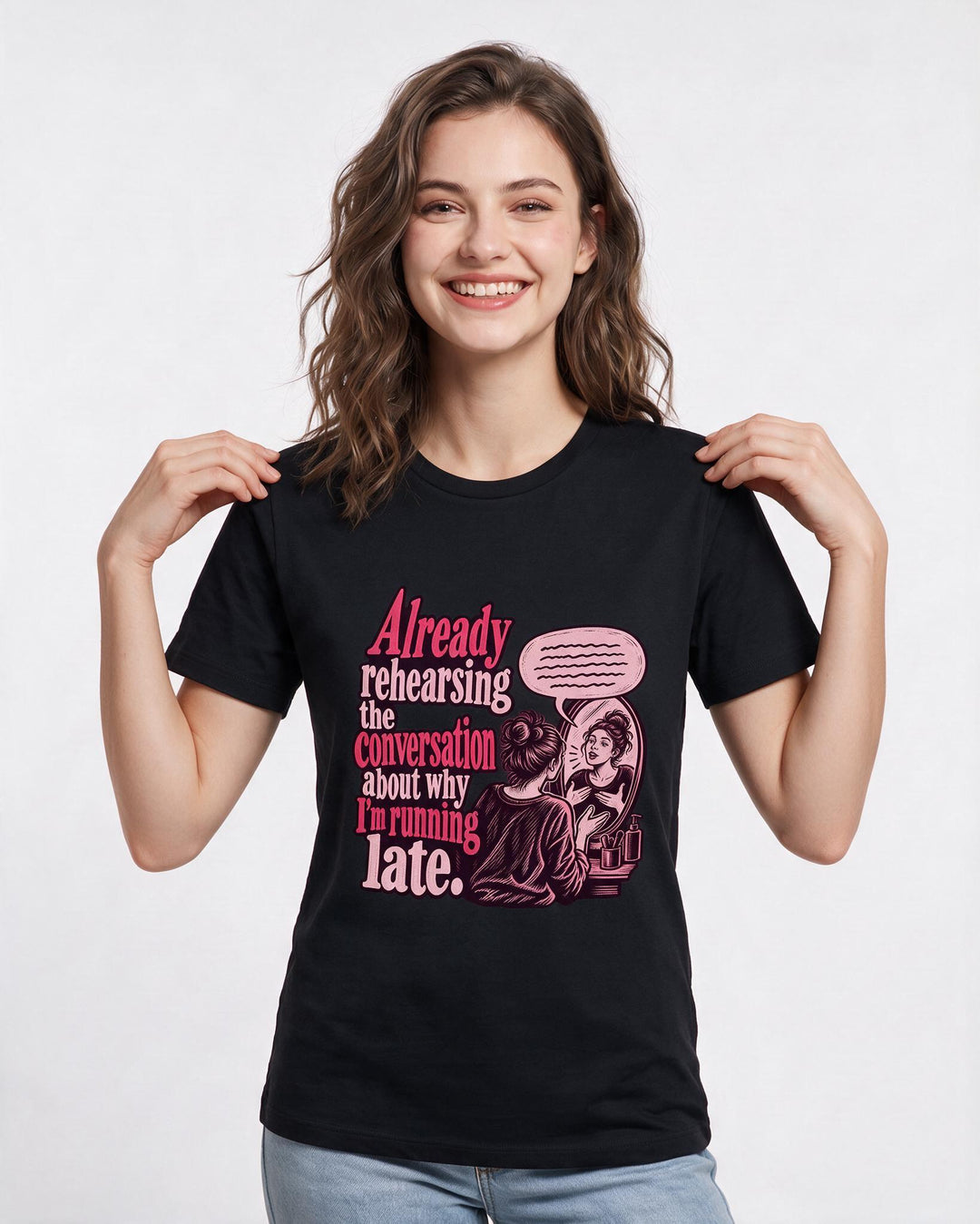 Meme Black T-Shirt for Women – Everyday Expression Graphic Tee product image 1