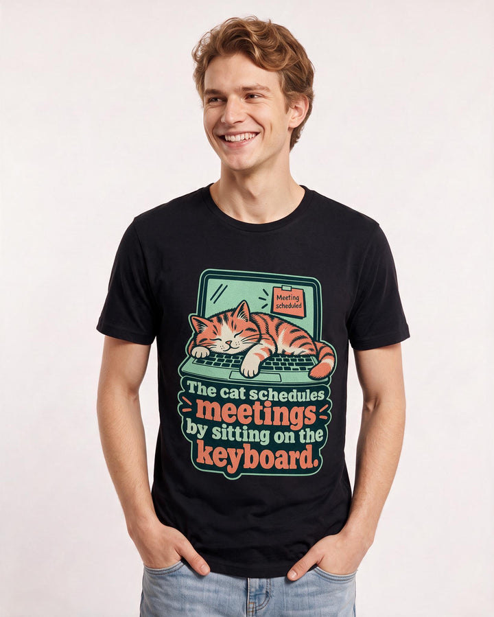 Cat Lover Black T-Shirt for Men – Everyday Expression Graphic Tee product image 1