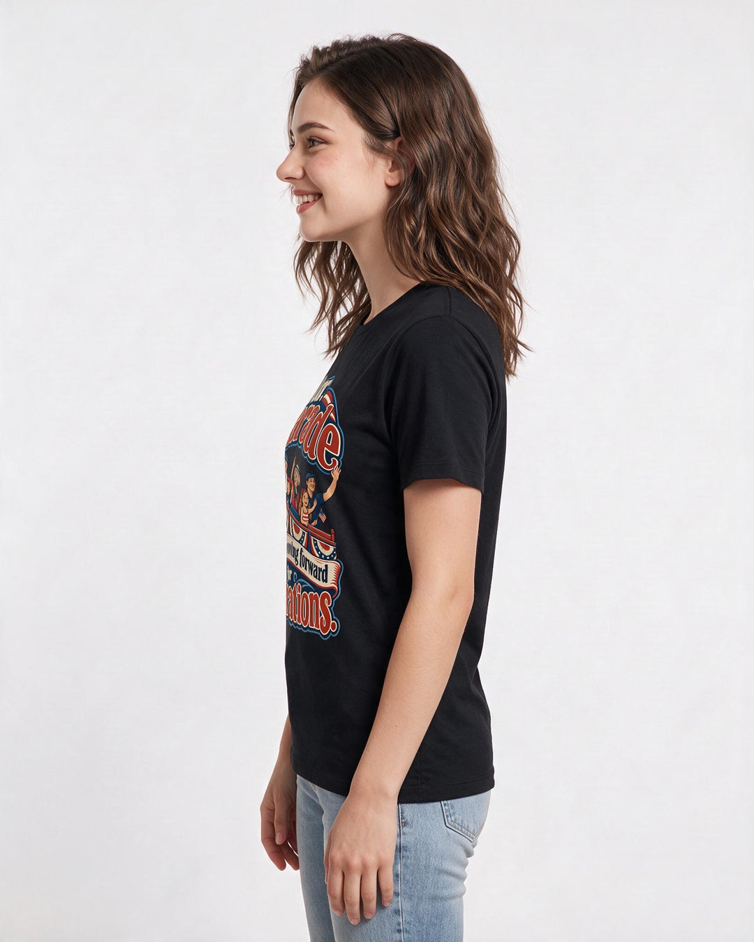 Patriotic Black T-Shirt for Women – Everyday Expression Graphic Tee product image 2