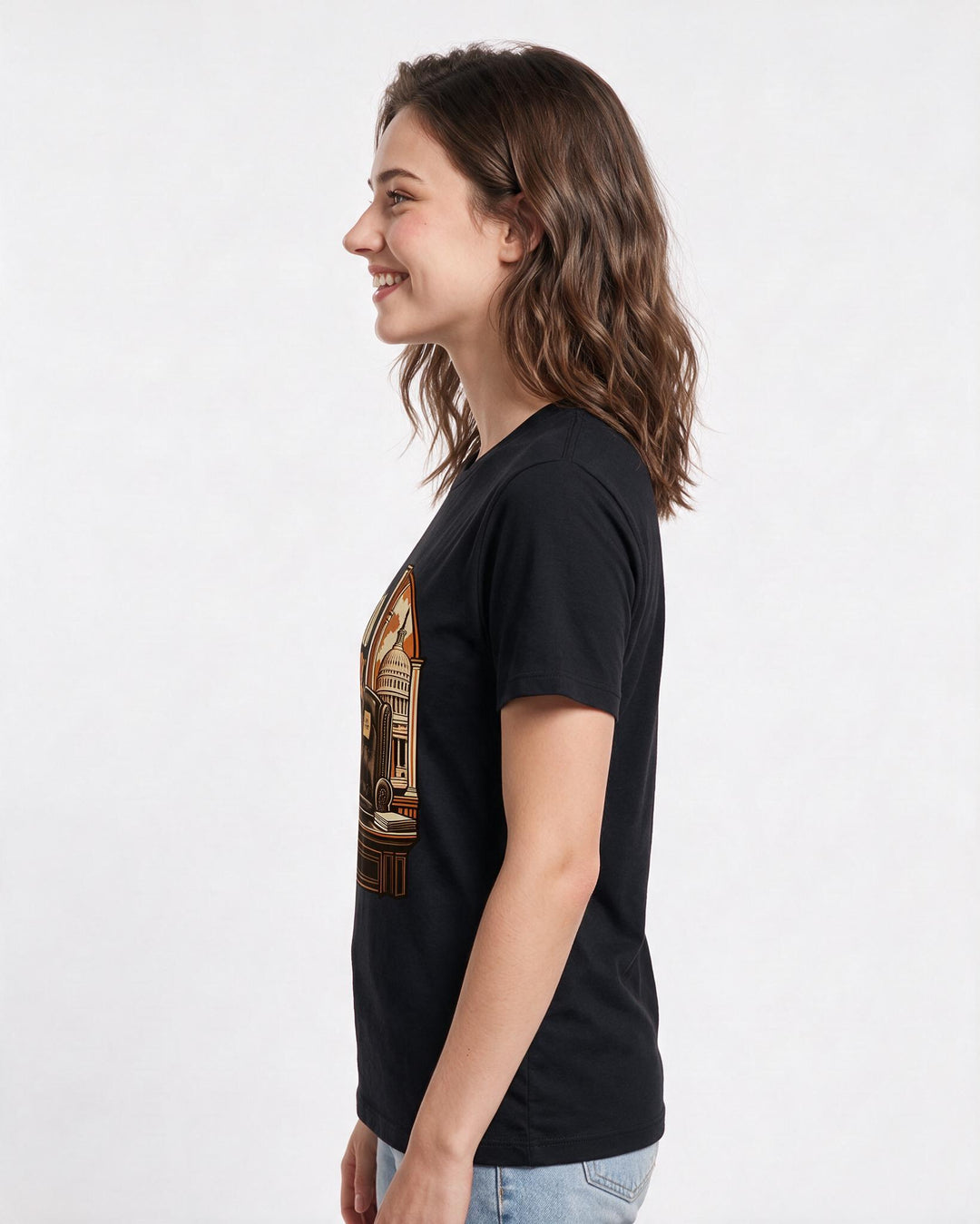 Political Statement Black T-Shirt for Women – Everyday Expression Graphic Tee product image 2