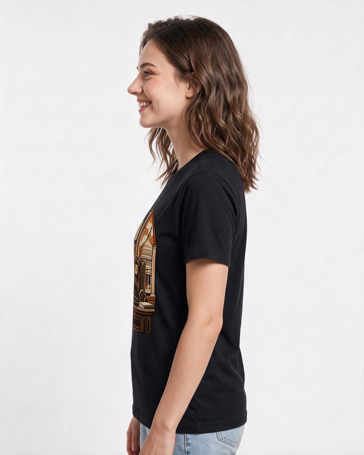 Political Statement Black T-Shirt for Women – Everyday Expression Graphic Tee product image 2