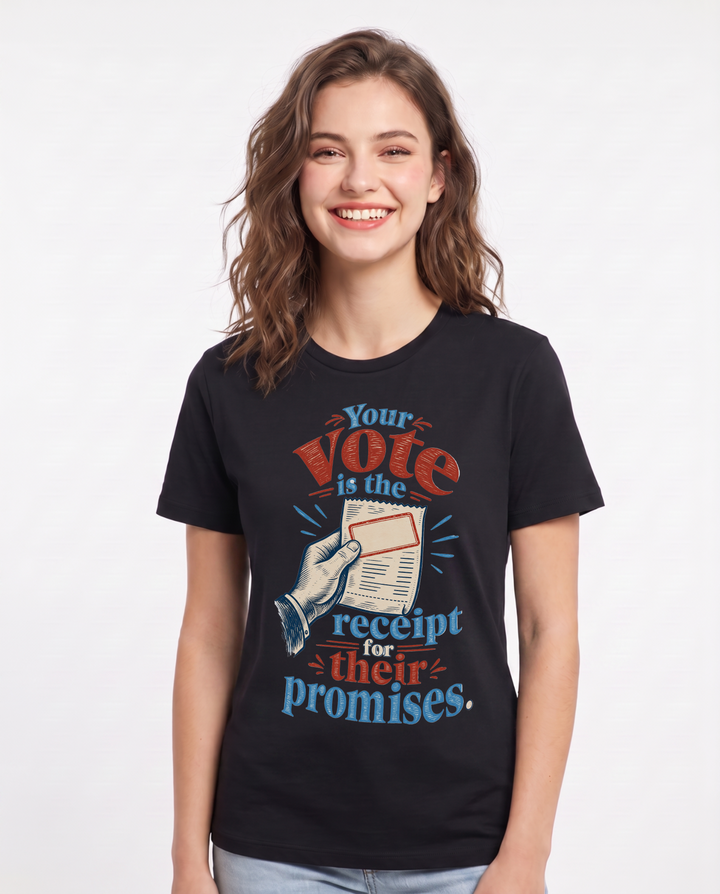Political Statement Black T-Shirt for Women – Everyday Expression Graphic Tee product image 3