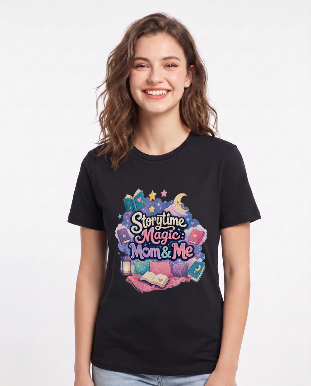 Storytime Magic: Mom & Me Women's Black T-Shirt product image 2