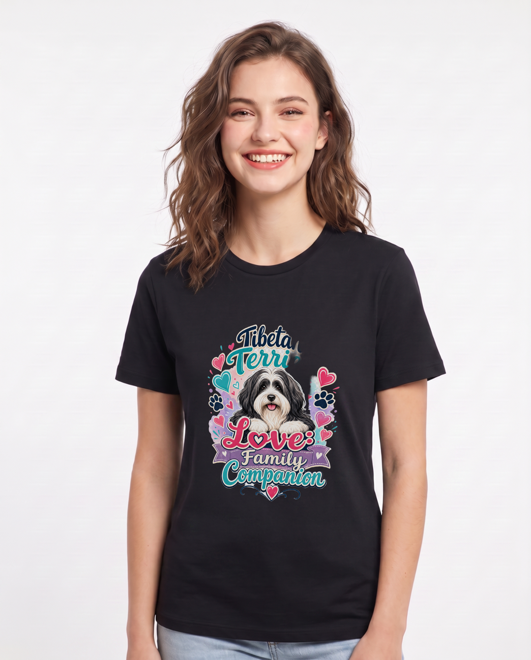 Tibetan Terrier Love: Family Companion Women's Black T-Shirt product image 2