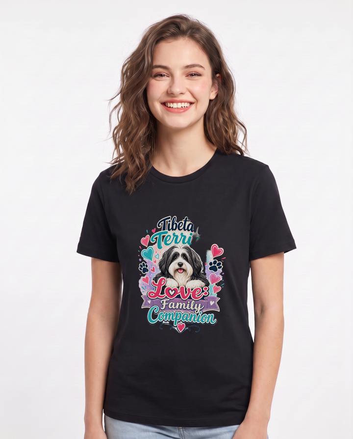 Tibetan Terrier Love: Family Companion Women's Black T-Shirt product image 2