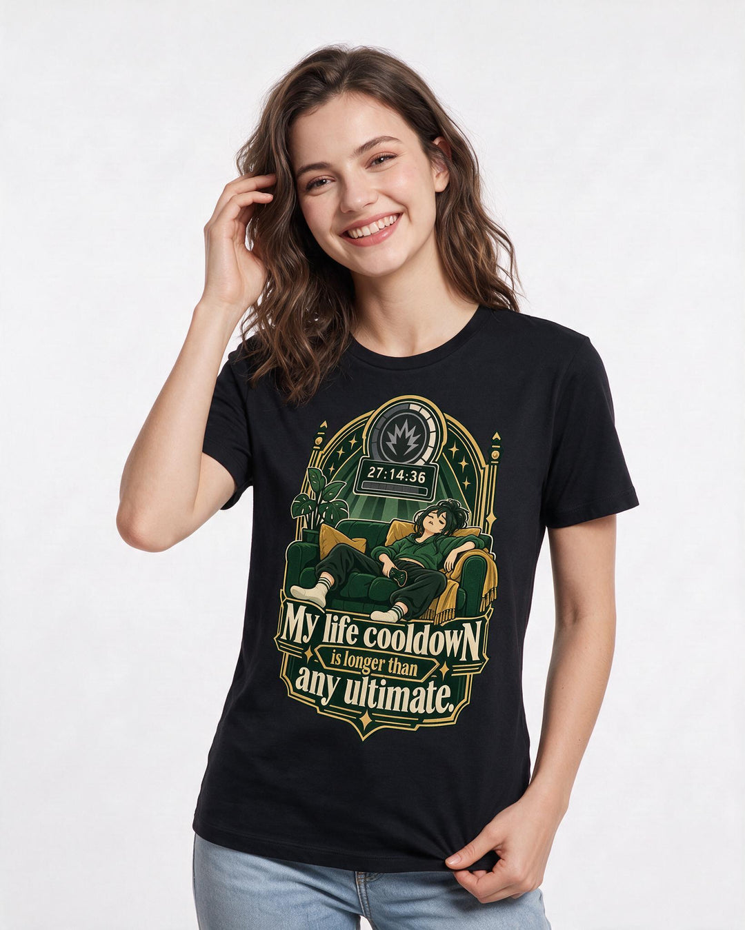 Gaming Black T-Shirt for Women – Game Night Graphic Tee product image 1