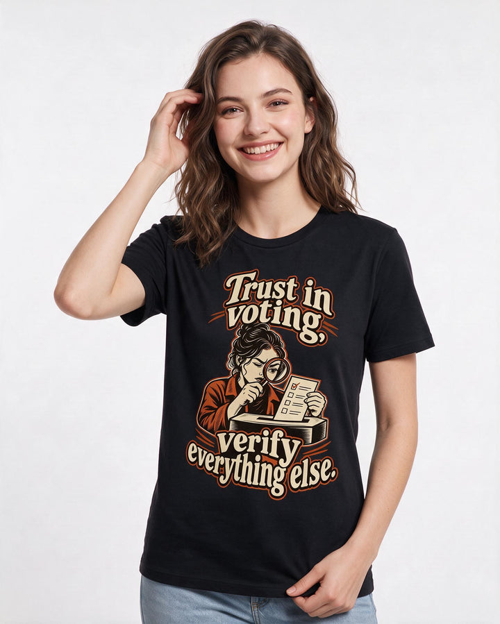 Political Statement Black T-Shirt for Women – Everyday Expression Graphic Tee product image 1