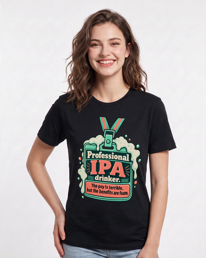 Beer Black T-Shirt for Women – Everyday Expression Graphic Tee product image 1
