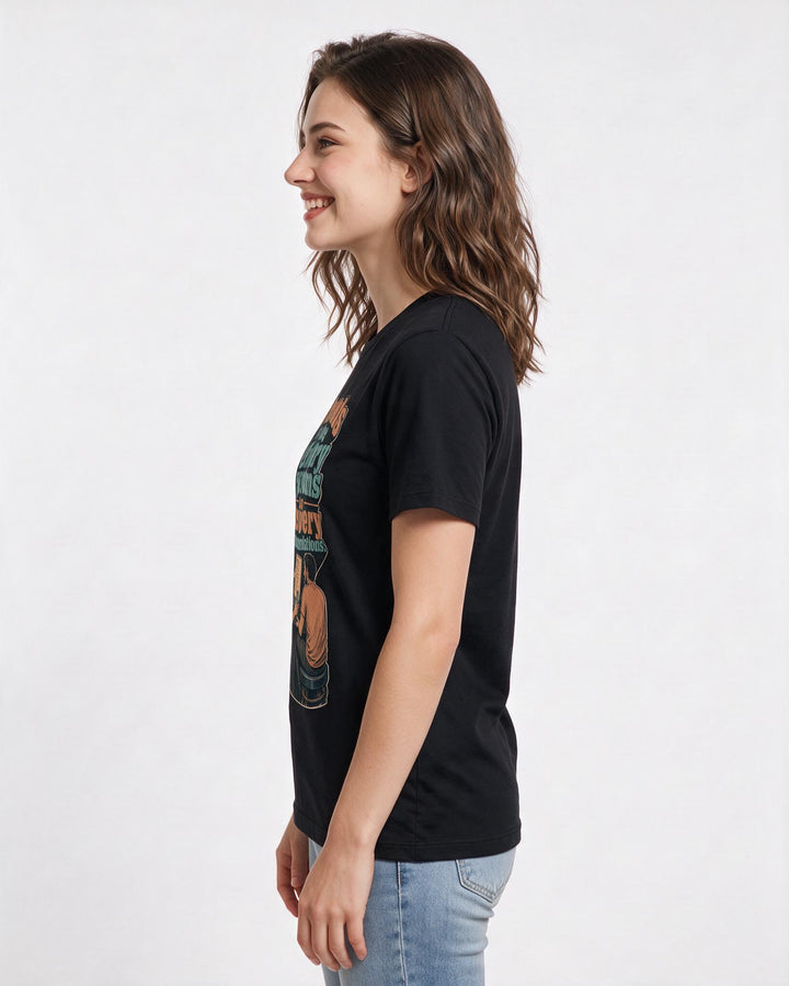 Beer Black T-Shirt for Women – Everyday Expression Graphic Tee product image 2