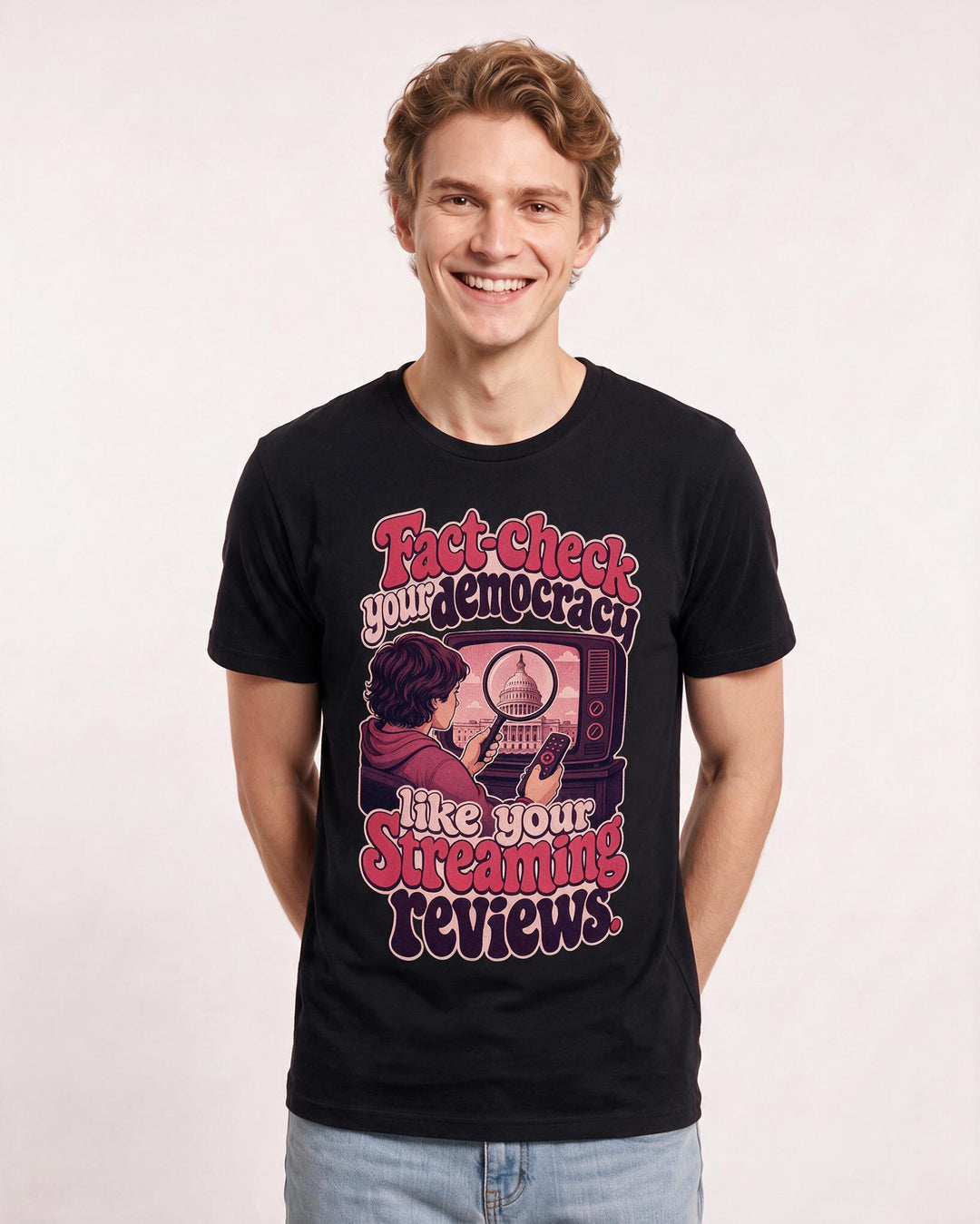 Political Statement Black T-Shirt for Men – Everyday Expression Graphic Tee product image 1