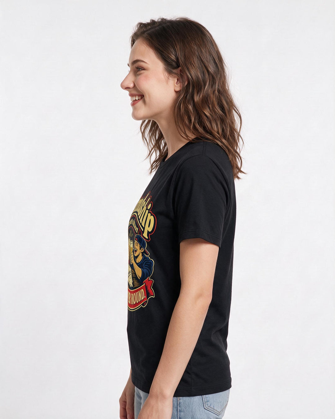 Beer Black T-Shirt for Women – Everyday Expression Graphic Tee product image 2
