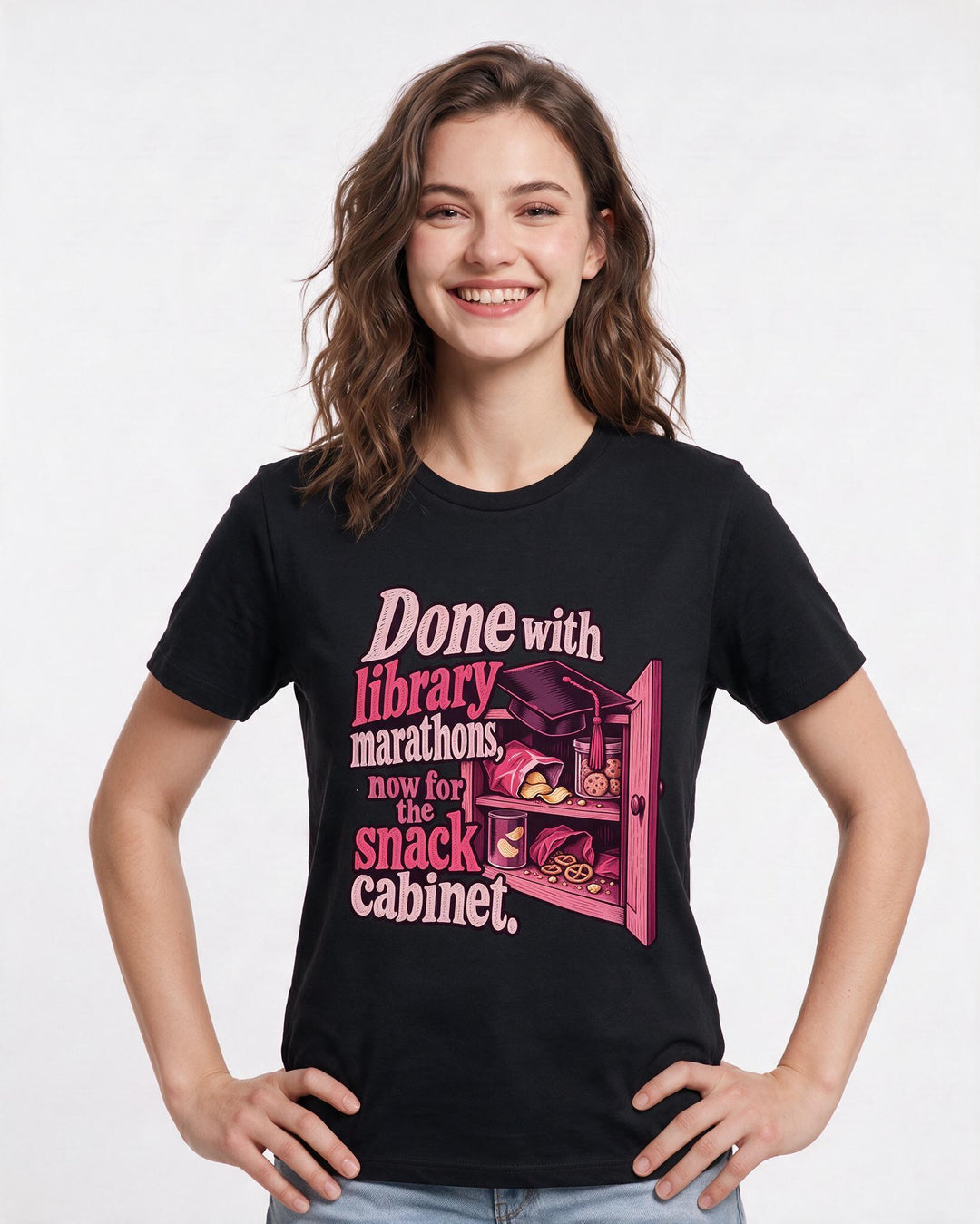 Graduation Black T-Shirt for Women – Everyday Expression Graphic Tee product image 1