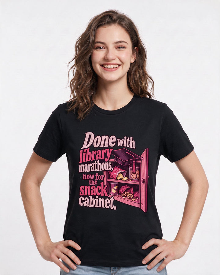 Graduation Black T-Shirt for Women – Everyday Expression Graphic Tee product image 1