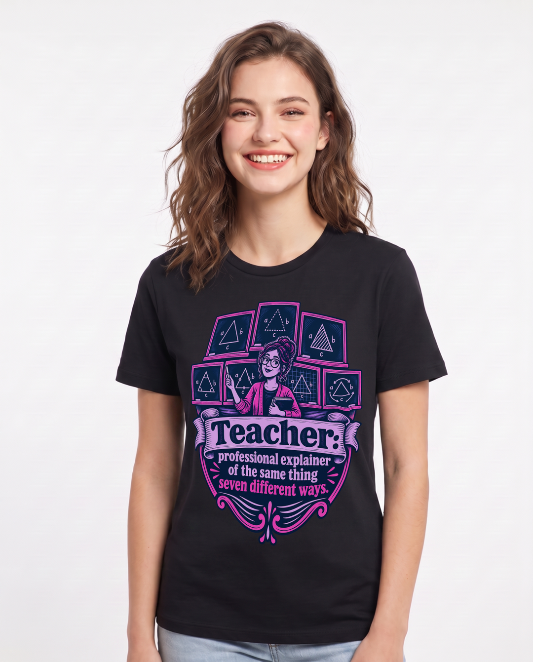 Teacher Black T-Shirt for Women – Everyday Expression Graphic Tee product image 3