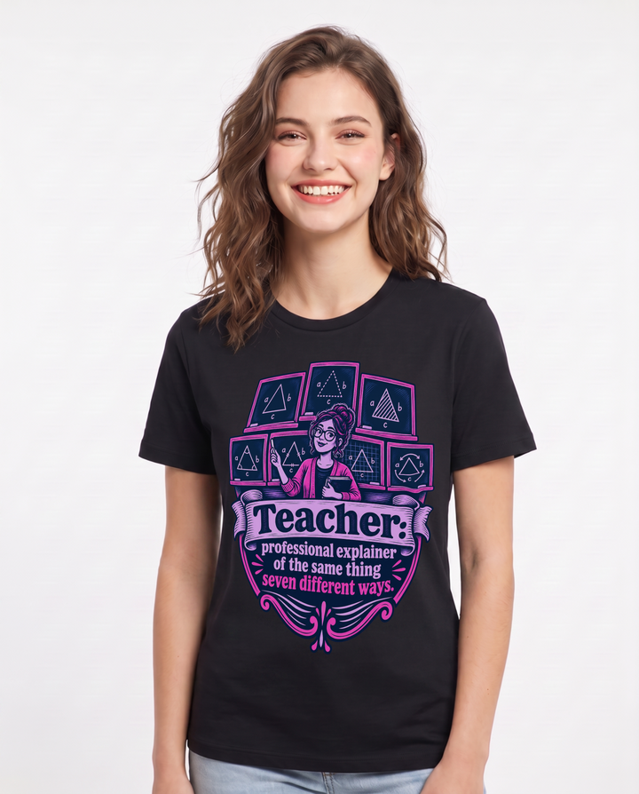 Teacher Black T-Shirt for Women – Everyday Expression Graphic Tee product image 3