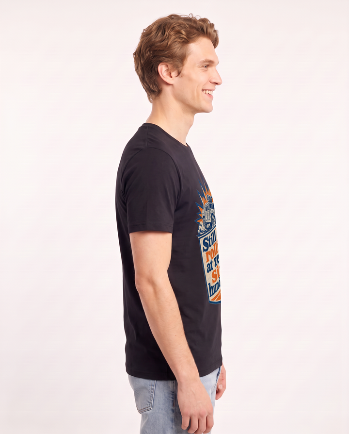 Graphic Men's Black T-Shirt - Still rolling at zero six hundred. product image 2