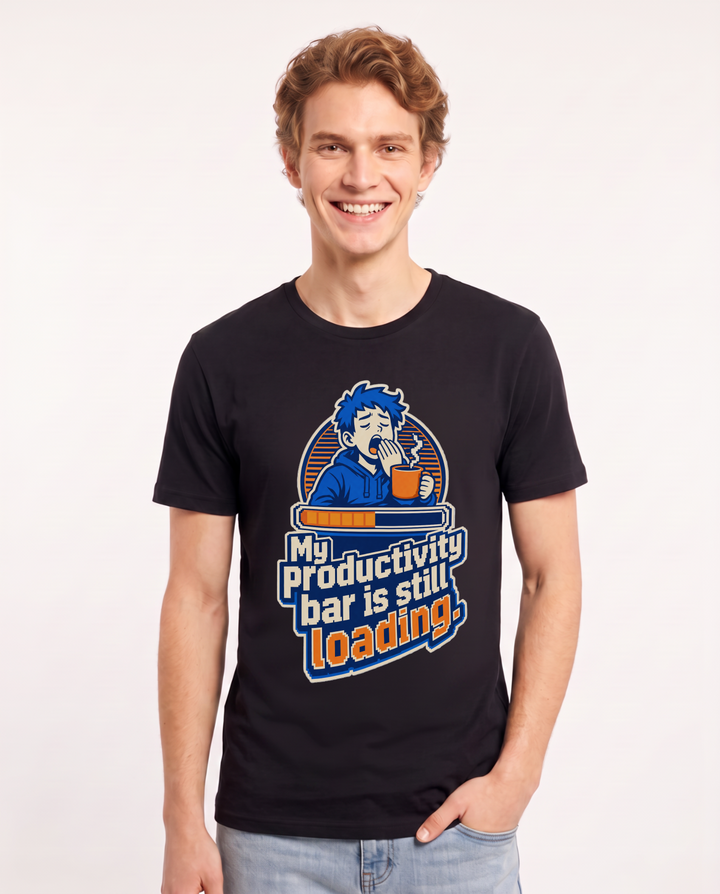 Funny Gaming Men's Black T-Shirt – My productivity bar is still loading. product image 1