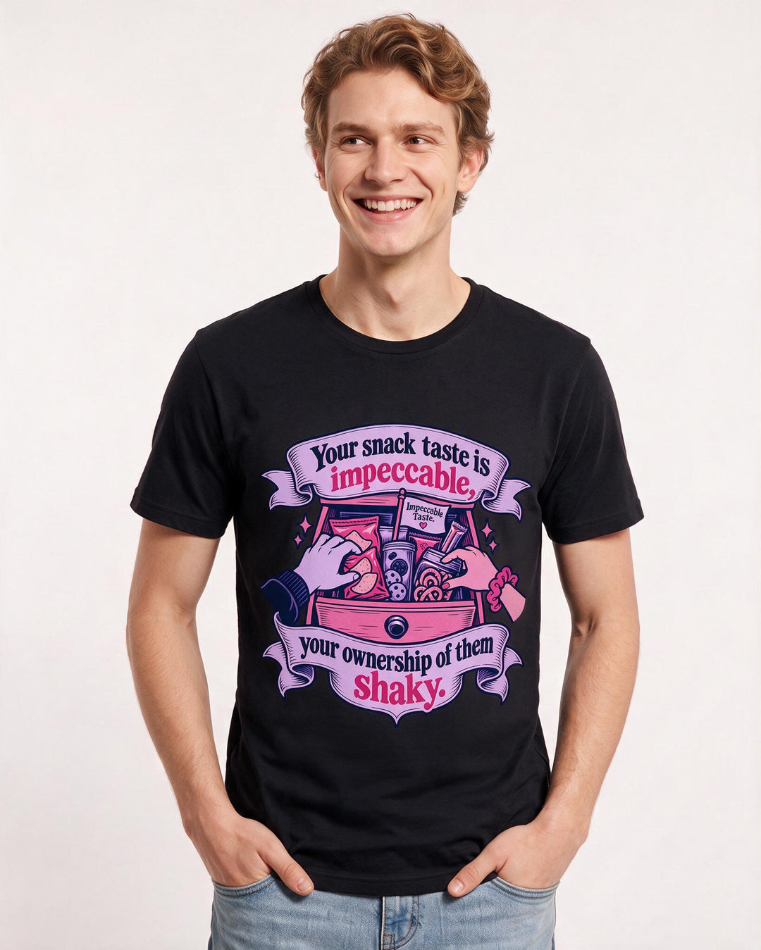 Couples Black T-Shirt for Men – Everyday Expression Graphic Tee product image 1