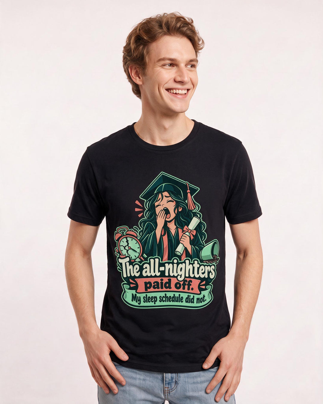 Graduation Black T-Shirt for Men – Everyday Expression Graphic Tee product image 1