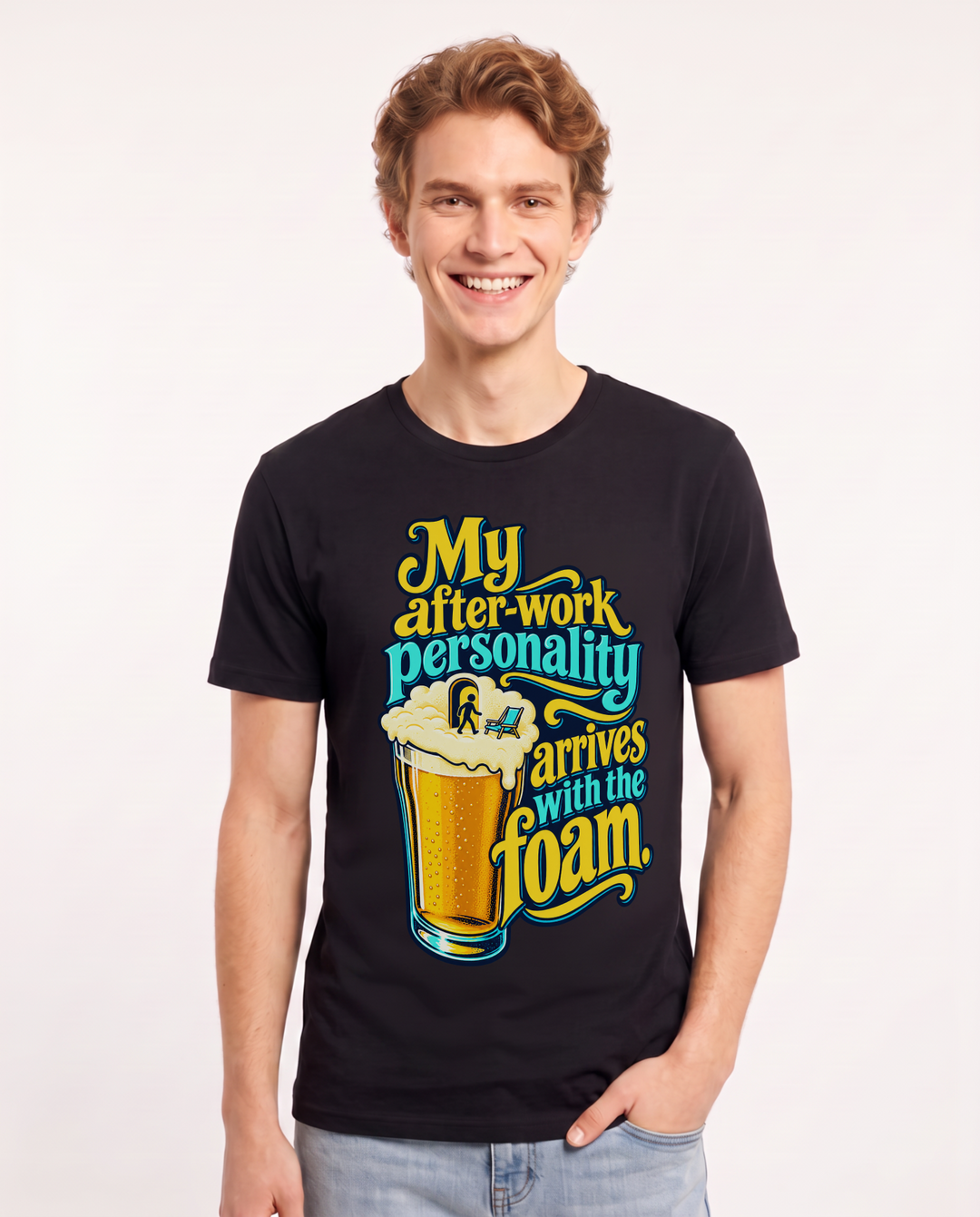 Beer Black T-Shirt for Men – Everyday Expression Graphic Tee product image 3