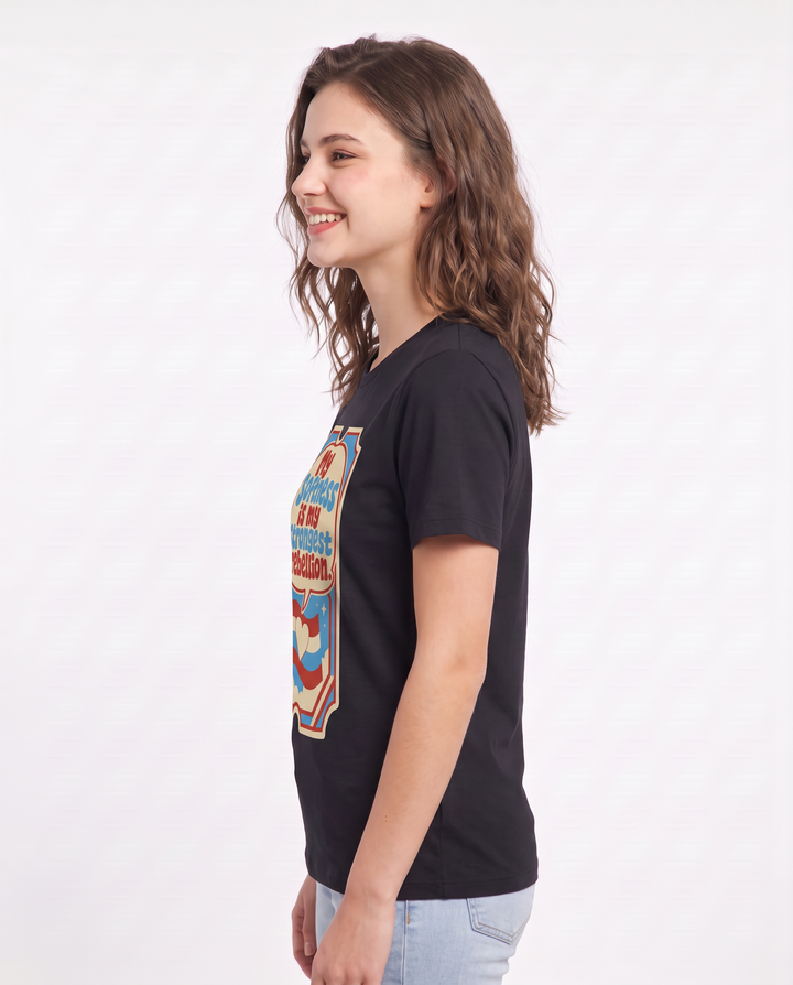 Graphic Women's Black T-Shirt - My softness is my strongest rebellion. product image 2