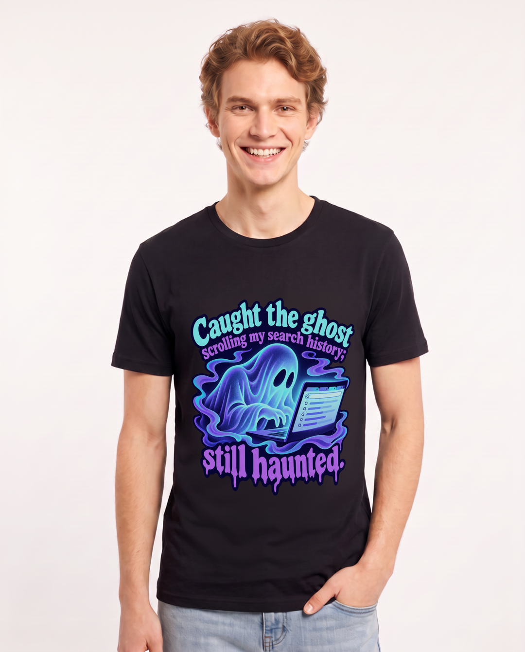 Halloween Black T-Shirt for Men – Halloween Theme Graphic Tee product image 3