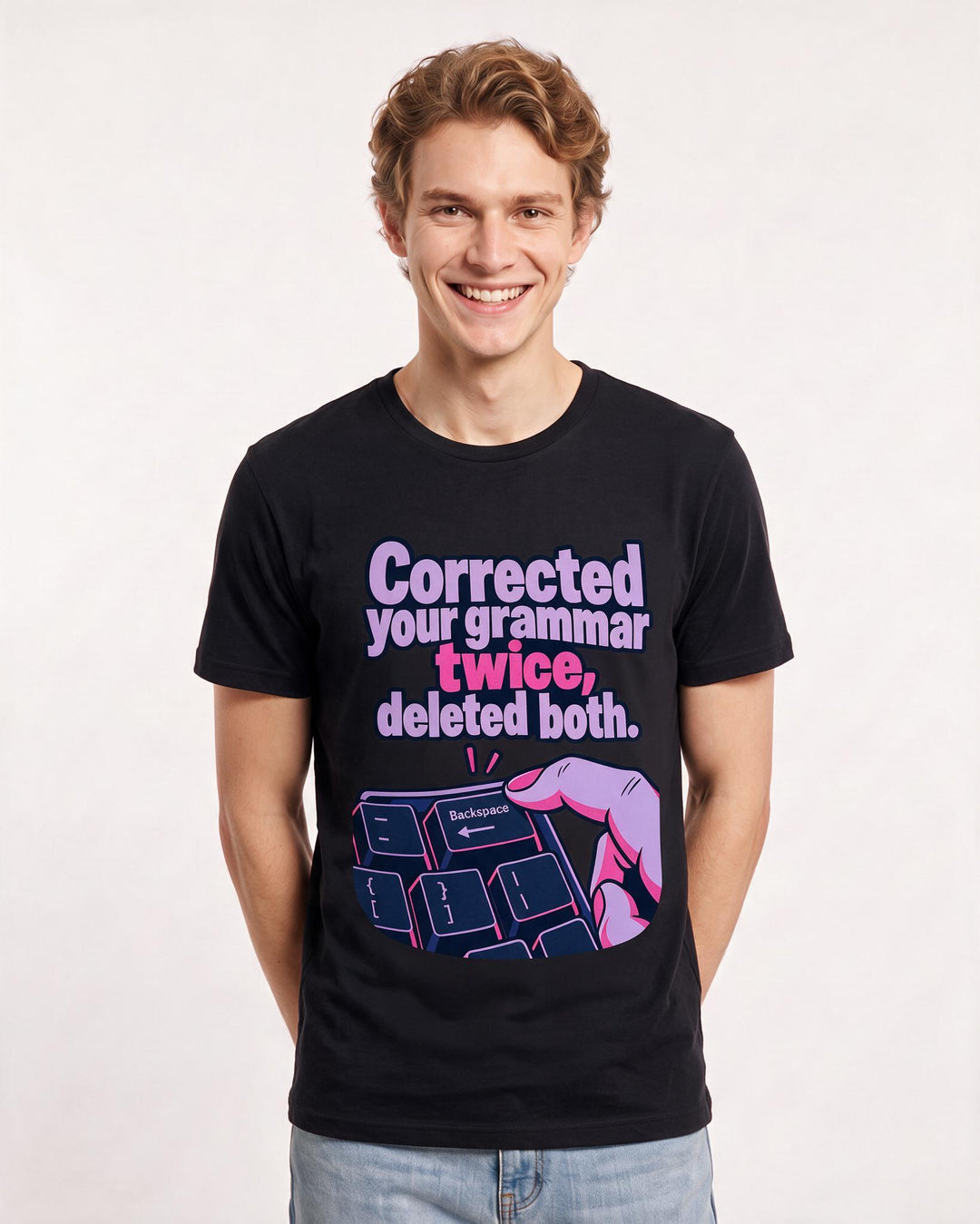 Meme Black T-Shirt for Men – Everyday Expression Graphic Tee product image 1