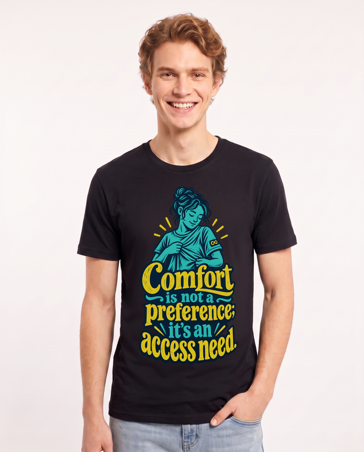 Neurodiversity Black T-Shirt for Men – Everyday Expression Graphic Tee product image 3