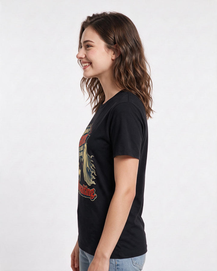 Halloween Black T-Shirt for Women – Halloween Theme Graphic Tee product image 2