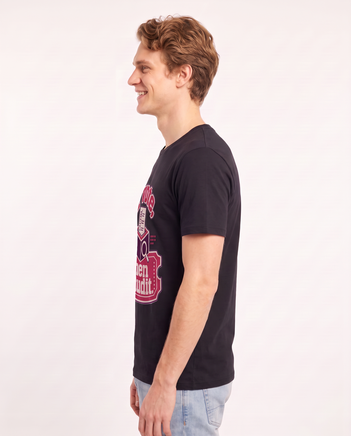 Graphic Men's Black T-Shirt - I vote, then I audit. product image 2