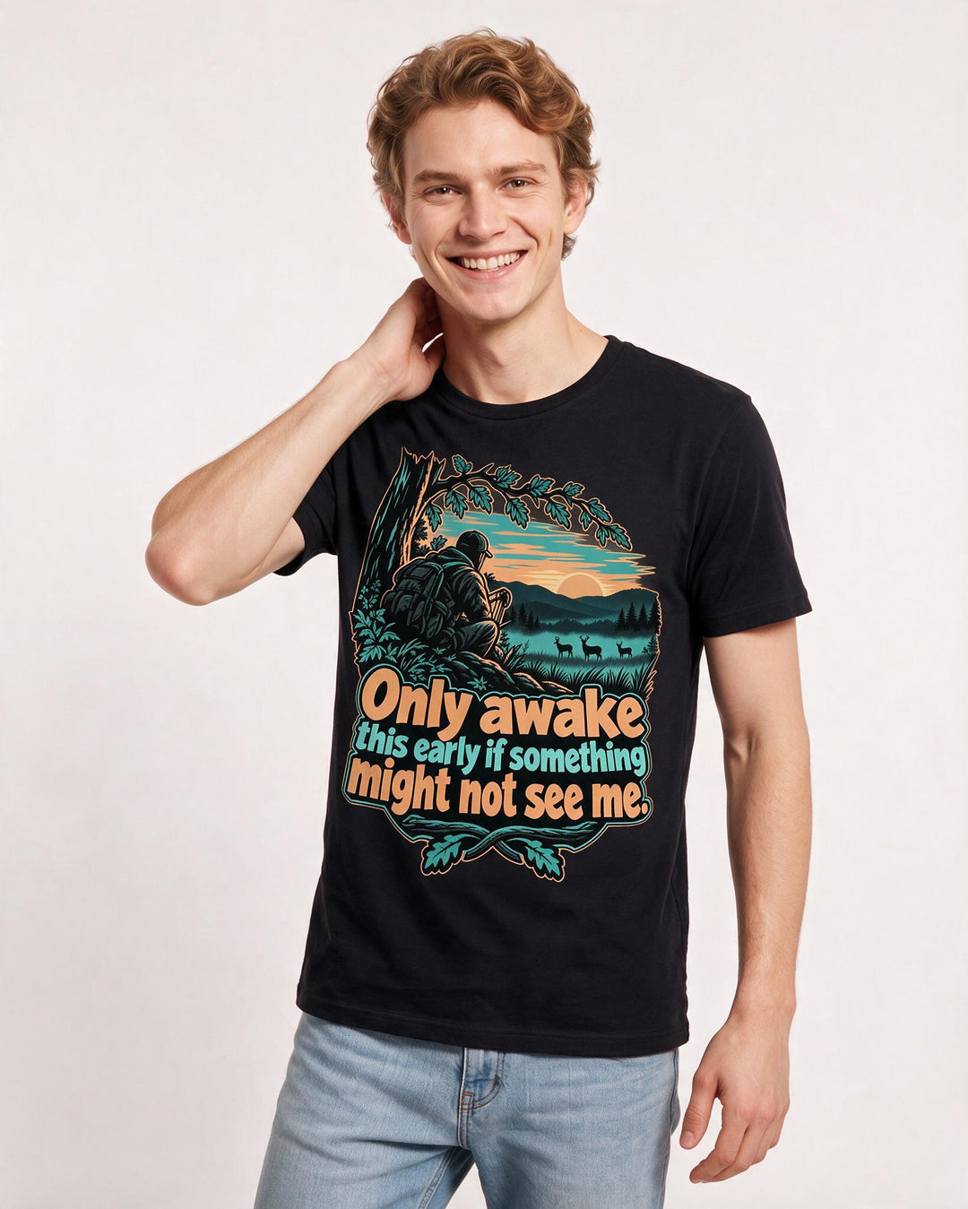 Hunting Black T-Shirt for Men – Everyday Expression Graphic Tee product image 1