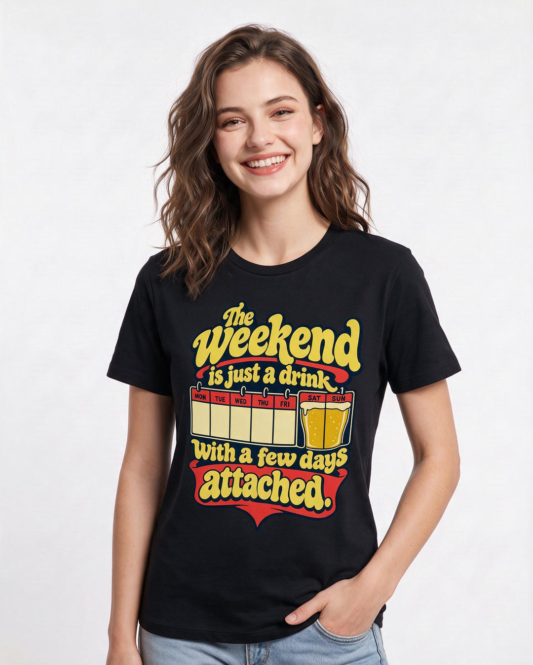 Beer Black T-Shirt for Women – Everyday Expression Graphic Tee product image 1