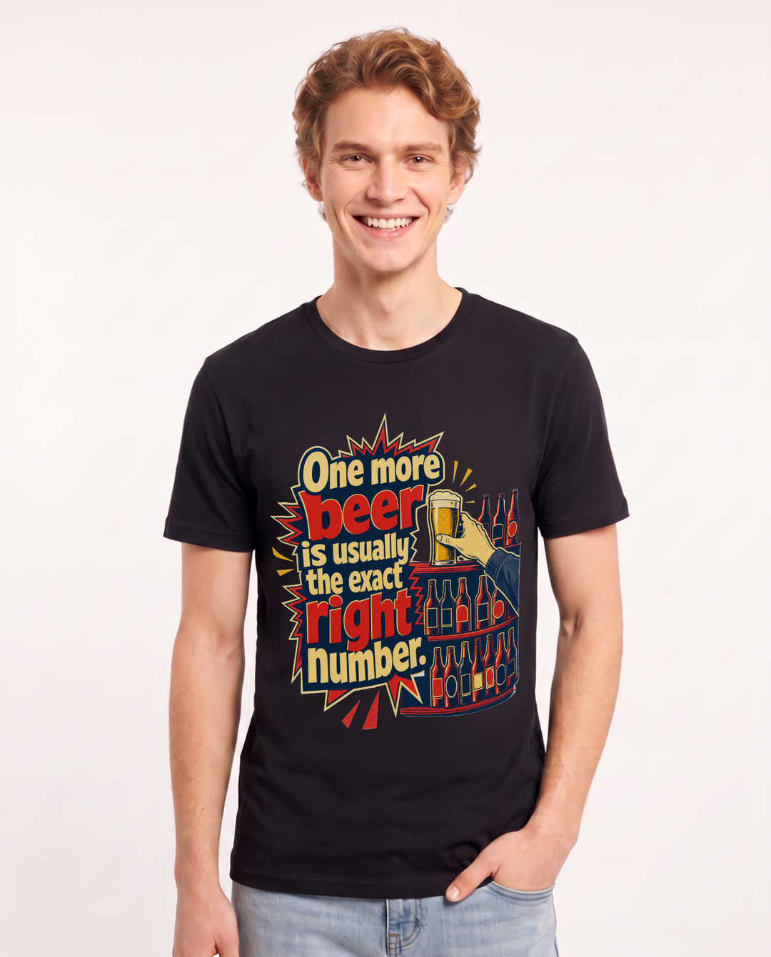 Beer Black T-Shirt for Men – Everyday Expression Graphic Tee product image 3