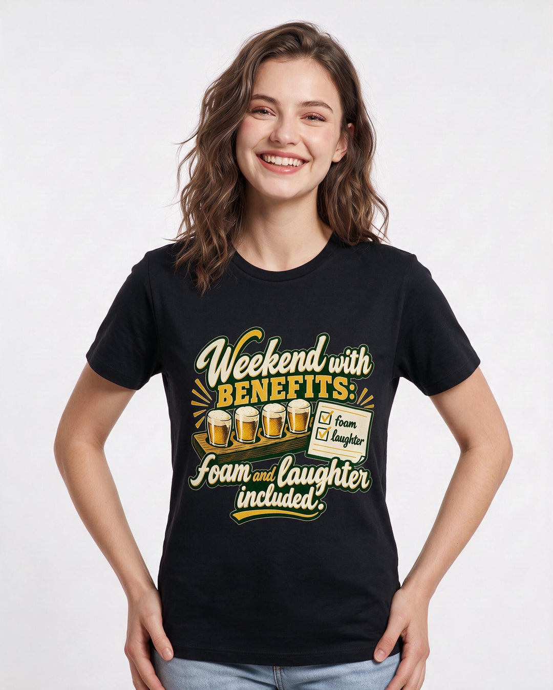 Beer Black T-Shirt for Women – Everyday Expression Graphic Tee product image 1